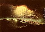 After The Storm Paintings - Ship In A Storm by James E. Buttersworth
